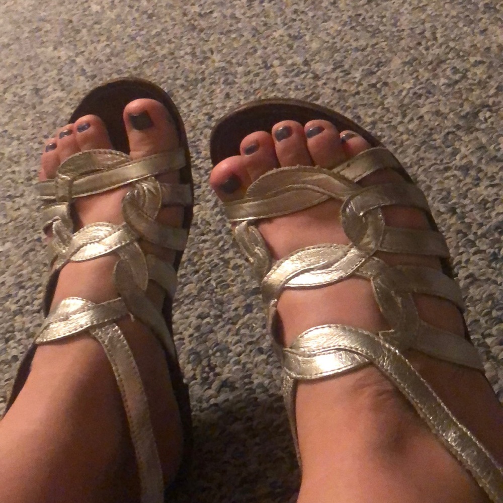 Metallic sandals